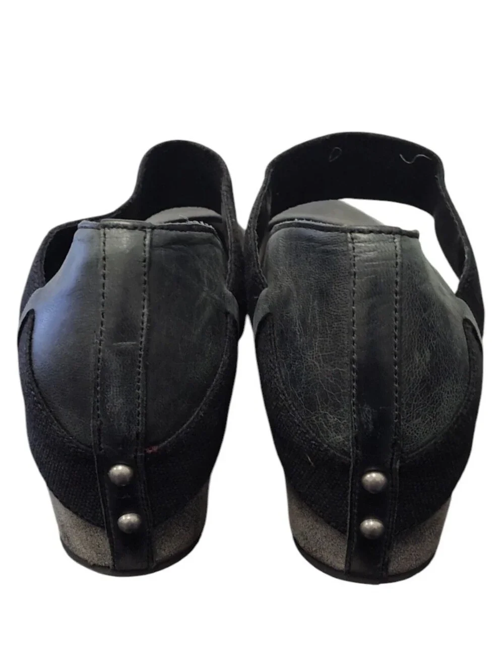 OTBT Wander Out Black Leather Comfort Wedge Shoes Size 10